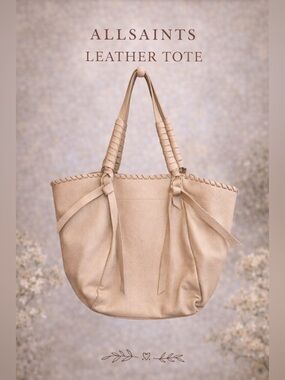 All Saints Nude Pink Blush Beige Kepi Small East West Leather Tote